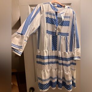 Blue and white dress!